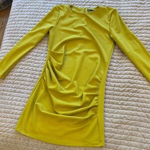 Zara green mini dress long sleeve size large